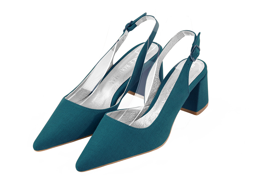 Peacock blue dress shoes for women - Florence KOOIJMAN